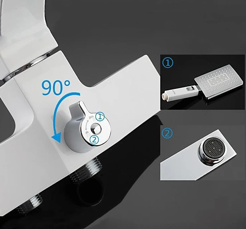 Смеситель для ванны Gappo G07 G2207-7 универсальный Белый Хром латунь на стену