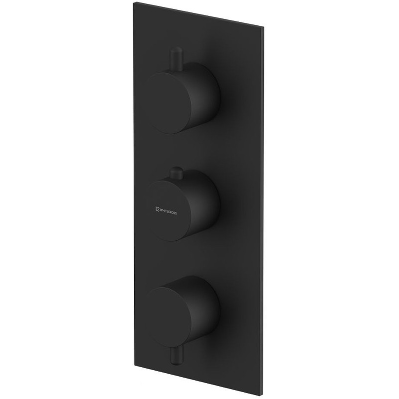 Смеситель для душа Whitecross Y black Y1238BL с термостатом Черный матовый латунь встраиваемый