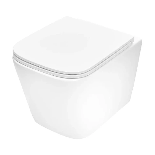 Унитаз с инсталляцией Tece Spring base K401115WCS цвет Белый с сиденьем Микролифт и клавишей смыва цвет Черный матовый