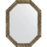 Зеркало Evoform Octagon 63x83 BY 7123 в багетной раме - Старое дерево с плетением 70 мм стекло
