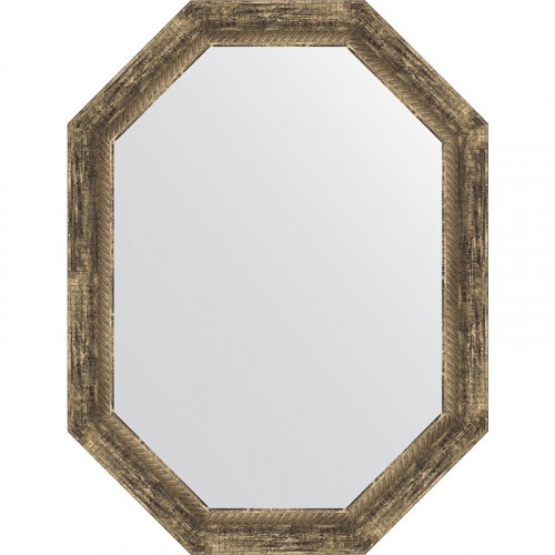 Зеркало Evoform Octagon 63x83 BY 7123 в багетной раме - Старое дерево с плетением 70 мм стекло