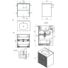 Тумба под раковину La Fenice Terra Twin 60 FNC-01-TER-C-60-2 подвесная Бежевая матовая