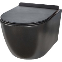 Унитаз Creto Logan L1 1001-002-L1BLMAT подвесной Черный матовый с сиденьем Микролифт подвесной