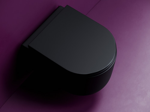 Унитаз Ceramicanova Ulma CN4006TMB подвесной Черный матовый с сиденьем Микролифт фарфор подвесной