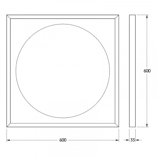Зеркало Defesto Eclipce 60х60 DF 2226 с подсветкой 12W-4500К/в багетной раме/Без выключателя/Нейтральный белый свет/Белая рама
