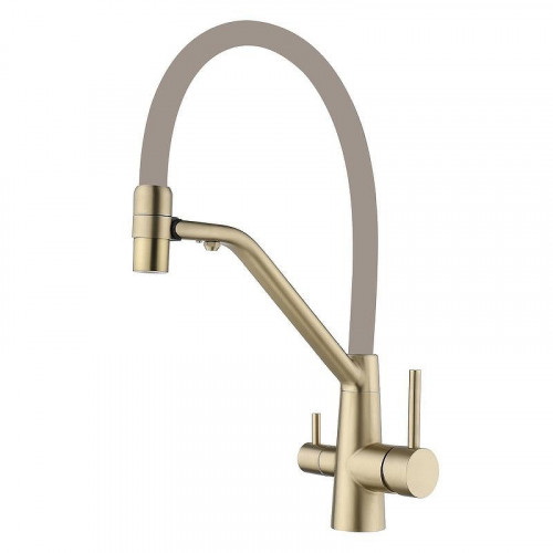 Смеситель для кухни Fmark FS1462-C12 цвет Золото матовое Бежевый