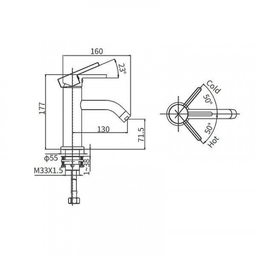 Смеситель для раковины Arrow AG4105 цвет Хром