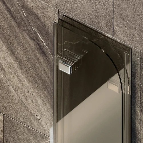 Шторка для ванны Maybah Glass MGV-580-4 750х1400 складная 3 секции Хром глянцевый стекло бронзовое