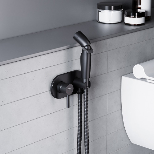 Гигиенический душ со смесителем Damixa Option 212000300 Черный матовый латунь на стену