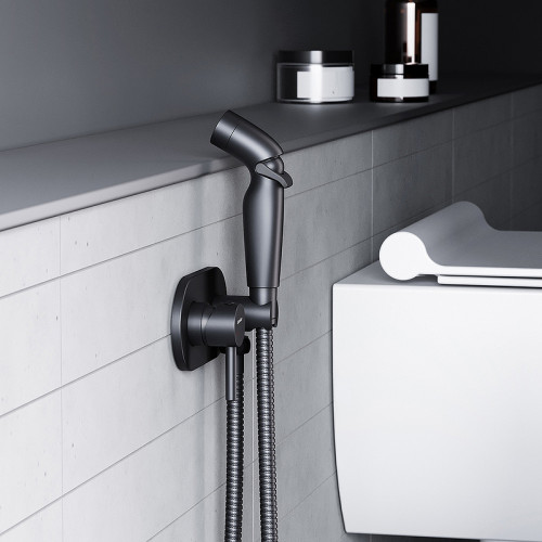 Гигиенический душ со смесителем Damixa Option 212000300 Черный матовый латунь на стену