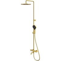 Душевая система Whitecross Y brushed gold Y1234TOPGLB с термостатом Брашированное золото латунь на стену