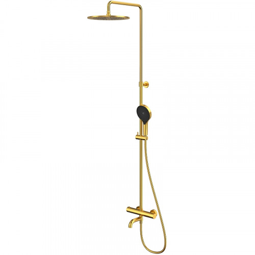 Душевая система Whitecross Y brushed gold Y1234TOPGLB с термостатом Брашированное золото латунь на стену