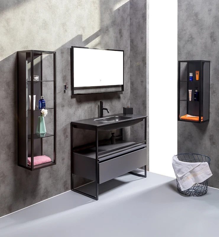 Шкаф пенал Boheme Armadi Art Loft 30 896-A подвесной Антрацит МДФ / ЛДСП