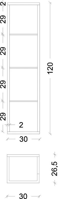 Шкаф пенал Boheme Armadi Art Loft 30 896-A подвесной Антрацит МДФ / ЛДСП