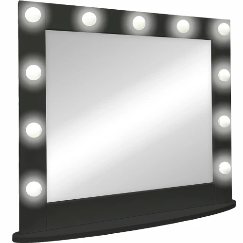 Зеркало Континент 800х700 ЗГП43 гримерное с подсветкой Черное с механическим выключателем МДФ / ЛДСП, стекло