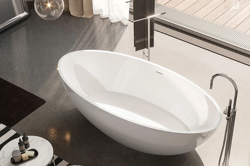 Ванна из искусственного камня Gruppo Treesse Carezza 180x85 V308BL без гидромассажа