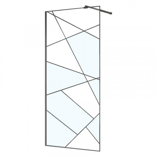 Душевая перегородка Azario Walk-in 100 AZ-271-100-MGR-CGP профиль Графит матовый стекло прозрачное с графическим принтом