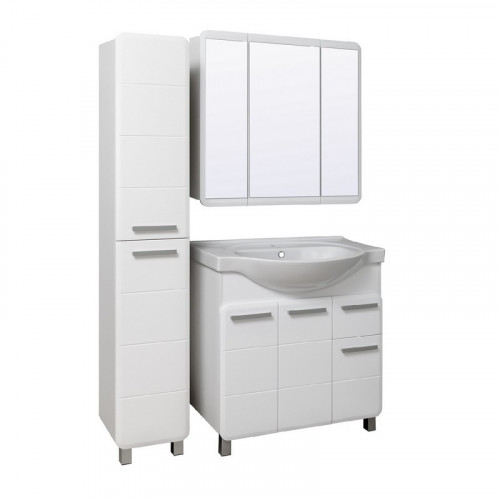 Зеркальный шкаф Runo Эрика 80 УТ000003321 Белый МДФ / ЛДСП, стекло