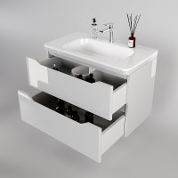 Тумба под раковину WellWant Riviera 80 WWTRMW842W подвесная Белый глянец антискрейтч