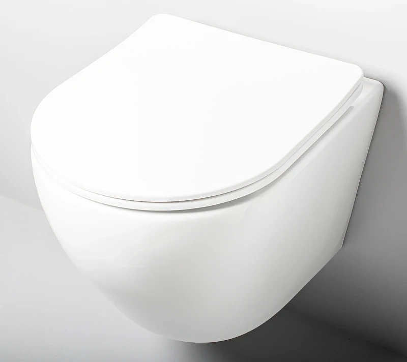 Комплект унитаза WellWant Aura WWU01122W с инсталляцией Tece Now 9400414 с сиденьем Микролифт и Черной матовой клавишей смыва
