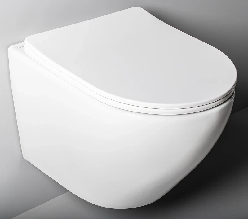 Комплект унитаза WellWant Aura WWU01122W с инсталляцией Tece Now 9400414 с сиденьем Микролифт и Черной матовой клавишей смыва