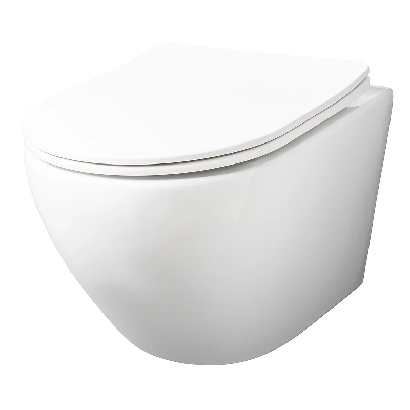 Комплект унитаза WellWant Aura WWU01122W с инсталляцией Tece Now 9400414 с сиденьем Микролифт и Черной матовой клавишей смыва