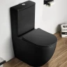 Унитаз компакт CeramaLux 2166XMB Черный матовый с бачком и сиденьем Микролифт фаянс напольный