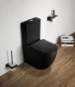 Унитаз компакт CeramaLux 2166XMB Черный матовый с бачком и сиденьем Микролифт фаянс напольный