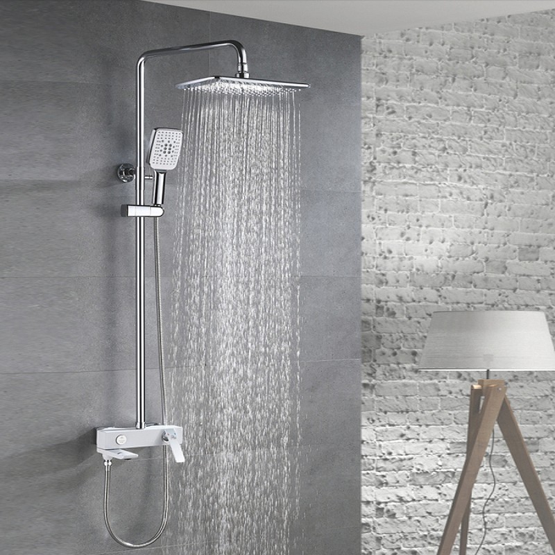 Душевая система Rose R27F R2736F Белая Хром