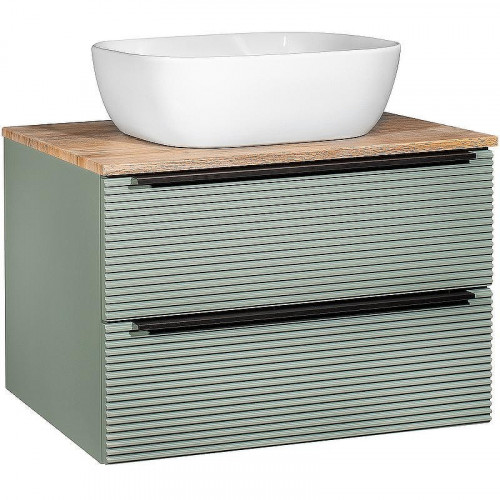 Тумба под раковину Runo Орлеан 70 00-00002020 подвесная Зеленая Дуб натуральный