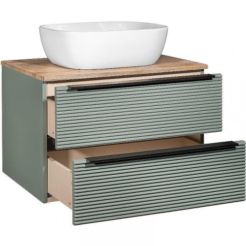 Тумба под раковину Runo Орлеан 70 00-00002020 подвесная Зеленая Дуб натуральный
