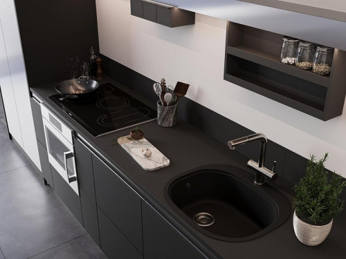 Кухонная мойка Emar Quartz 57 EMQ-1570.C цвет Оникс