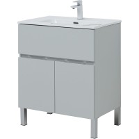 Тумба под раковину Aquanet Алвита New 70 303899 Серая матовая МДФ / ЛДСП