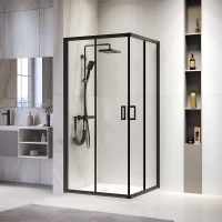 Душевой уголок RGW Passage PA-39B 100x100 03083900-14 профиль Черный стекло прозрачное