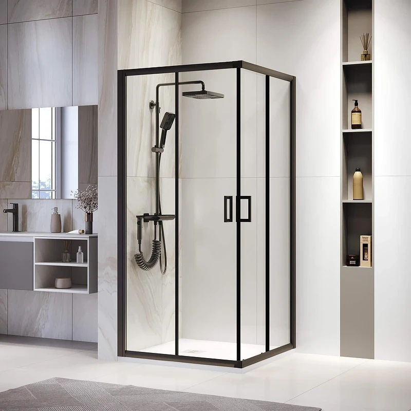 Душевой уголок RGW Passage PA-39B 100x100 03083900-14 профиль Черный стекло прозрачное