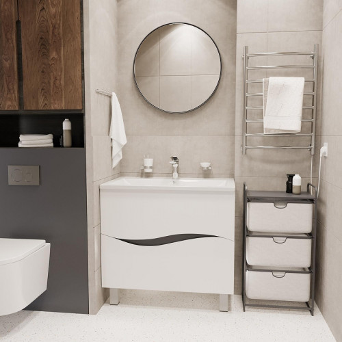 Тумба под раковину Mixline Лайф 80 553034 цвет Белый