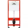 Комплект унитаза CeramaLux 2197 с инсталляцией Tece Base 9400413 с сиденьем Микролифт и Белой клавишей смыва фаянс подвесной