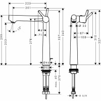Смеситель для раковины Hansgrohe Talis S 72115000 Хром латунь