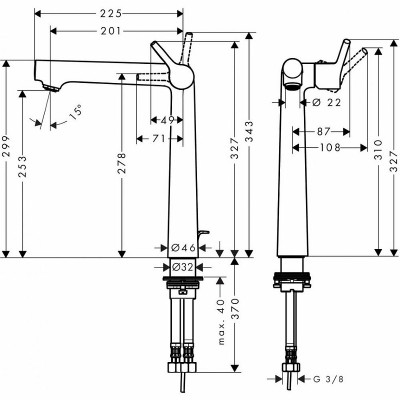 Смеситель для раковины Hansgrohe Talis S 72115000 Хром латунь