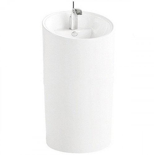 Раковина CeramaLux 46 P7030L Белая фаянс напольный