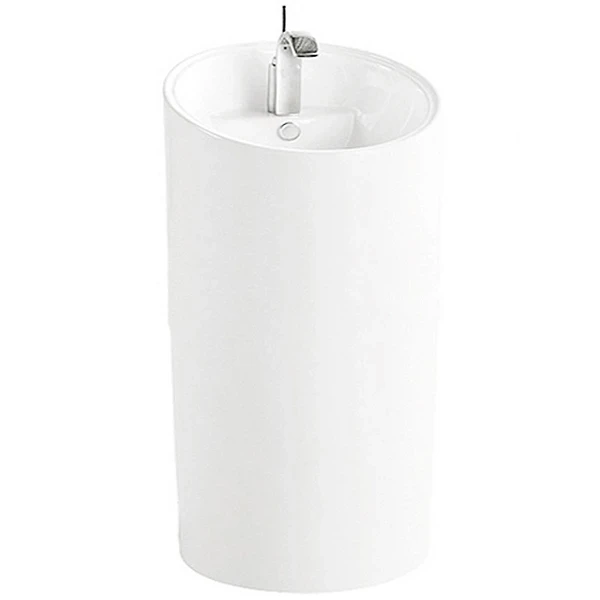 Раковина CeramaLux 46 P7030L Белая фаянс напольный