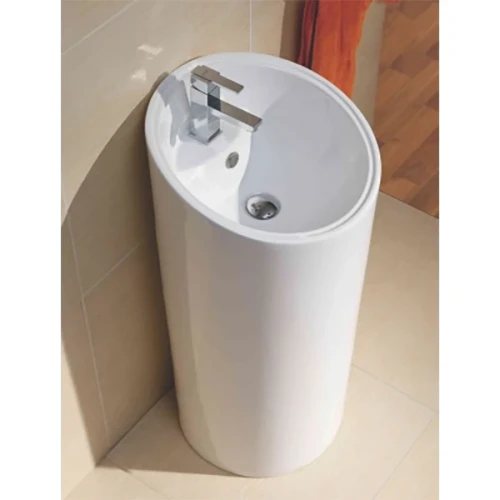Раковина CeramaLux 46 P7030L Белая фаянс напольный