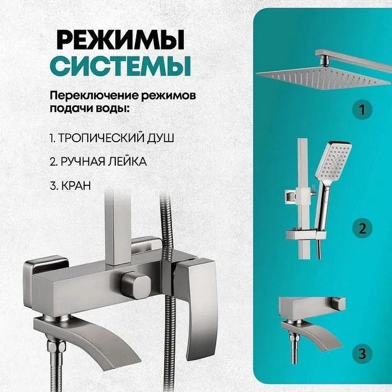 Душевая система Grocenberg GB7007-1NK Никель