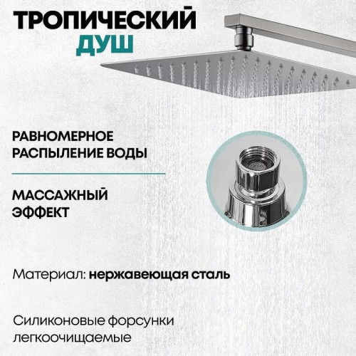 Душевая система Grocenberg GB7007-1NK Никель