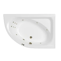 Акриловая ванна Whitecross Aquarella 170x110 R 0109.170110.100.LINE.BR цвет Белый с гидромассажем форсунки Бронза