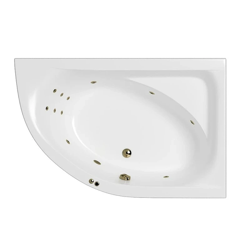 Акриловая ванна Whitecross Aquarella 170x110 R 0109.170110.100.LINE.BR цвет Белый с гидромассажем форсунки Бронза