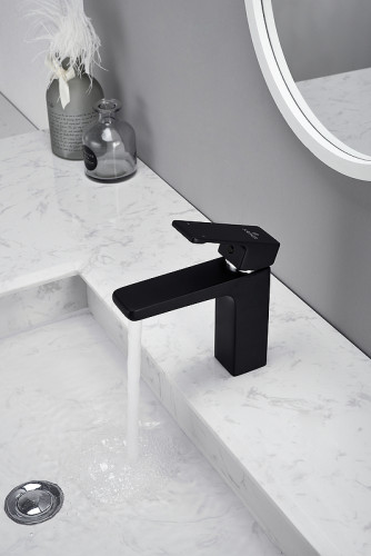 Смеситель для раковины Kaiser Elite 01011-2 Черный матовый