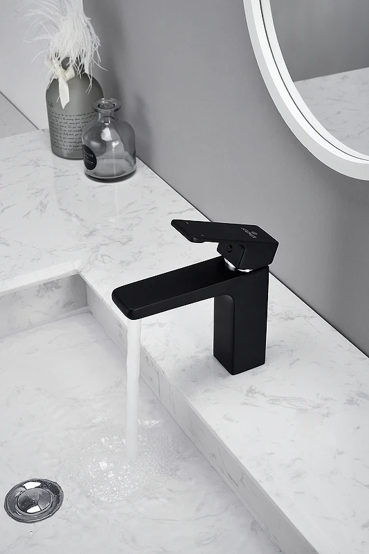 Смеситель для раковины Kaiser Elite 01011-2 Черный матовый