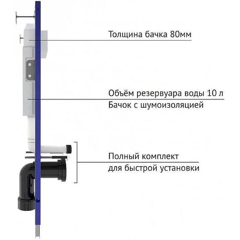 Унитаз с инсталляцией Ceramicanova Vogue CN4008T + Berges Novum L5 040215 с сиденьем Микролифт и Черной матовой клавишей смыва
