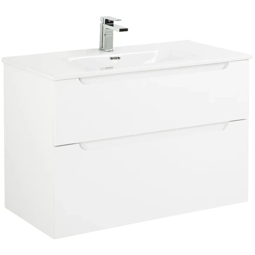 Тумба под раковину BelBagno Etna-H60 80 ETNA-H60-800-2C-SO-BL-P подвесная Bianco Lucido МДФ / ЛДСП